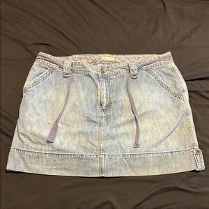 Denim Mini Skirt with Purple Accents